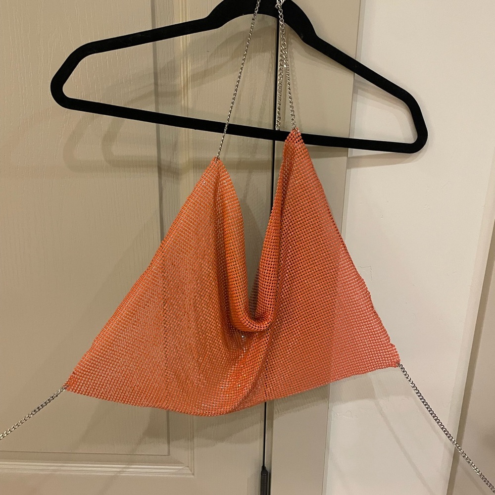 Orange Chain Halter Top